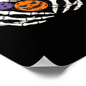 Pickleball Halloween Skeleton Hands Love Heart Pum Poster (Hoek)