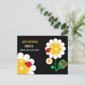 Pickleball Happy Birthday Black Kaart (Staand voorkant)