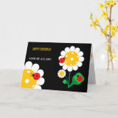 Pickleball Happy Birthday Black  Kaart (Gele Bloem)