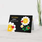 Pickleball Happy Birthday Black  Kaart (Voorkant)