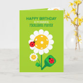 Pickleball Happy Birthday  Card Kaart (Gele Bloem)