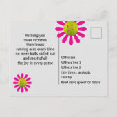 Pickleball Happy Birthday Cute Black  Briefkaart (Achterkant)