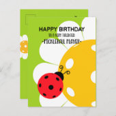 Pickleball Happy Birthday Cute Green  Briefkaart (Voorkant / Achterkant)