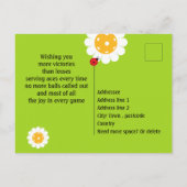 Pickleball Happy Birthday Cute Green  Briefkaart (Achterkant)