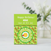 Pickleball Happy Birthday Cute  Kaart (Staand voorkant)