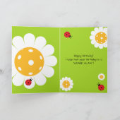 Pickleball Happy Birthday Green  kaart (Binnen)