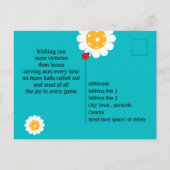 Pickleball Happy Birthday Turquoise Briefkaart (Achterkant)