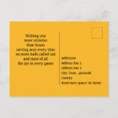 Pickleball Happy Birthday Yellow  Briefkaart (Achterkant)