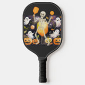Pickleball Happy Halloween voor speler met geest Pickleball Paddle (Voorkant)