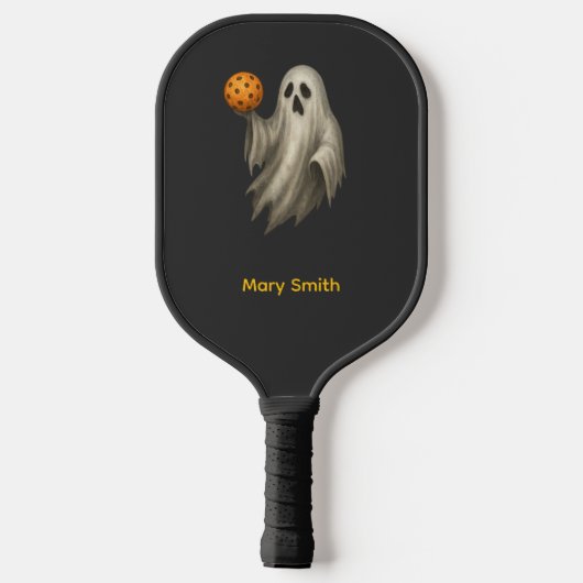 Pickleball Happy Halloween voor speler met geest Pickleball Paddle (Achterkant)