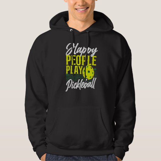 Pickleball Happy People Play Pickleball 1 Hoodie (Voorkant)