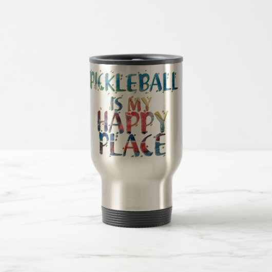 Pickleball Happy Place Travel Mug Reisbeker (Center)