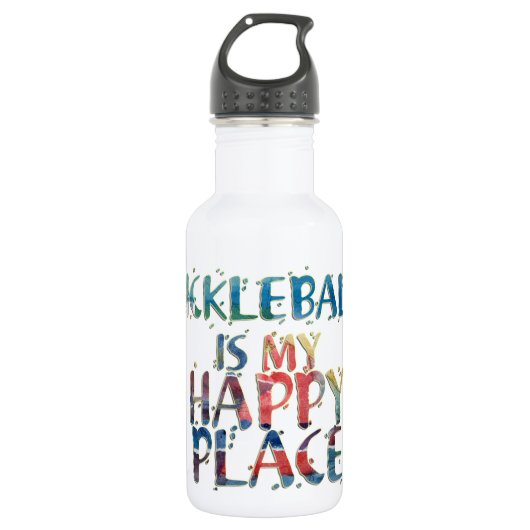 Pickleball Happy Place Water Fles (Voorkant)