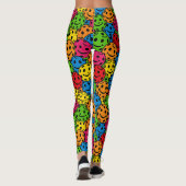 Pickleball Happy Retro Smiley Pattern Leggings (Achterkant)