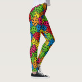 Pickleball Happy Retro Smiley Pattern Leggings (Rechts)