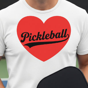 Pickleball Hart Liefde Sport Minimalistische Witte T-shirt