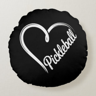 Pickleball Hart – Minimalistische Sportliefhebber Rond Kussen