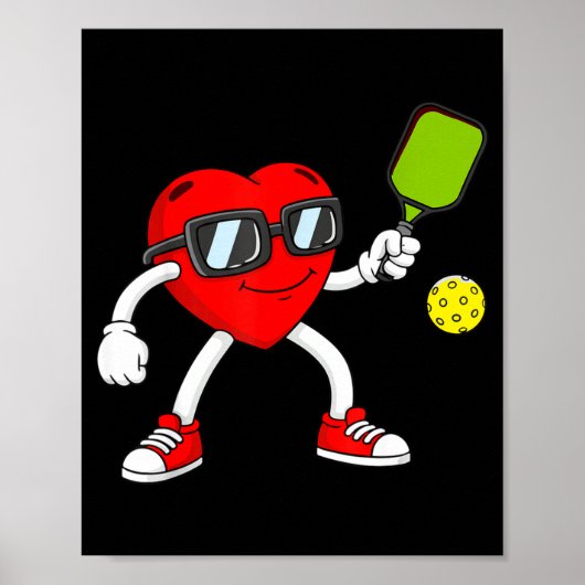 Pickleball hart valentijnsdag schattige liefde poster (Voorkant)