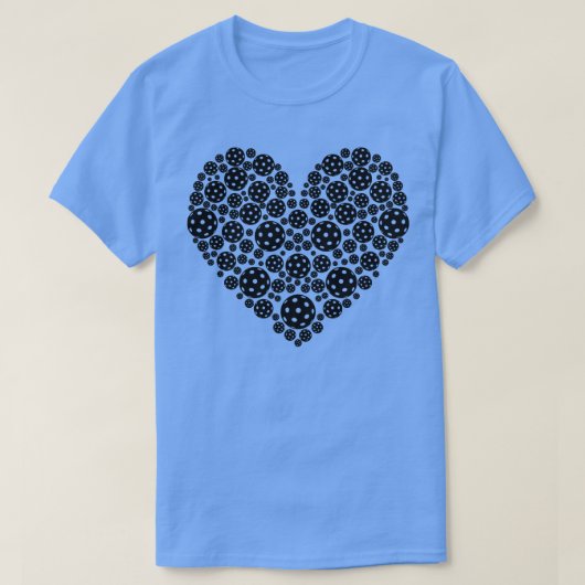 Pickleball Hart Zwart T-shirt (Design voorkant)