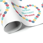Pickleball-harten met een aangepaste naam cadeaupapier (Rol Hoek)