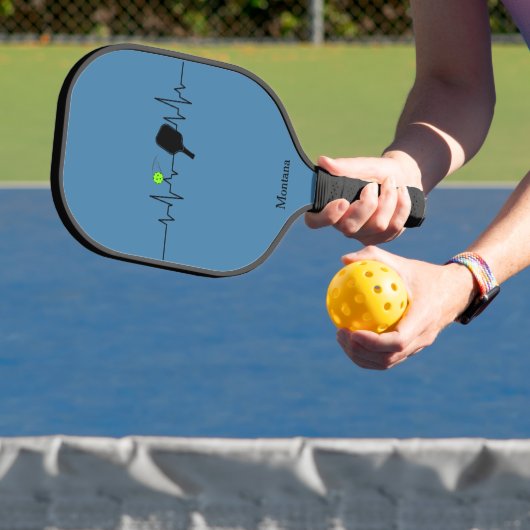 Pickleball Hartslag Blauw Koolstof - Aangepaste na Paddle (Insitu)