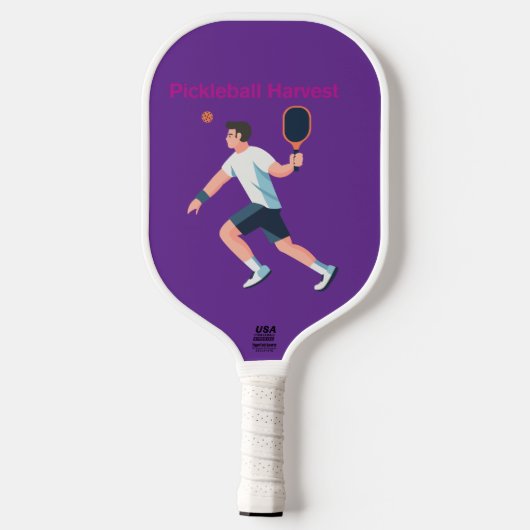 Pickleball Harvest – Athletic Player Paddle Design (Achterkant)