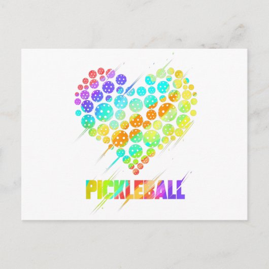 Pickleball Heart - Funny Colorful Paddle Sports Pl Briefkaart (Voorkant)