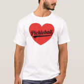 Pickleball Heart Love Sports Minimalist White Tee T-shirt (Voorkant)