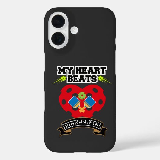 Pickleball Heart Paddle Ball Passion Sport Liefde Case-Mate iPhone Case (Achterkant)