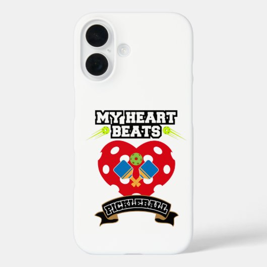 Pickleball Heart Paddle Ball Passion Sport Liefde Case-Mate iPhone Case (Achterkant)