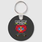 Pickleball Heart Paddle Ball Passion Sport Liefde Sleutelhanger (Voorkant)