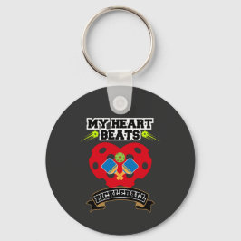 Pickleball Heart Paddle Ball Passion Sport Liefde Sleutelhanger