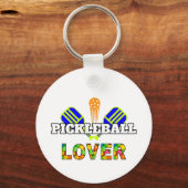 Pickleball Heart Paddle Ball Passion Sport Liefde Sleutelhanger (Achterkant)