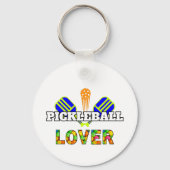 Pickleball Heart Paddle Ball Passion Sport Liefde Sleutelhanger (Achterkant)