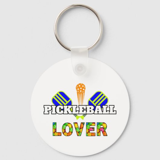Pickleball Heart Paddle Ball Passion Sport Liefde Sleutelhanger (Achterkant)