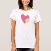 Pickleball Heart Pickleball T-shirt voor vrouwen (Voorkant)