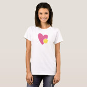 Pickleball Heart Pickleball T-shirt voor vrouwen (Voorkant volledig)
