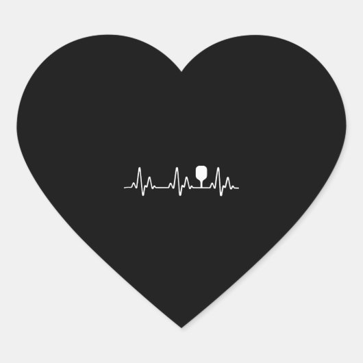 Pickleball Heartbeat 1 Hart Sticker (Voorkant)