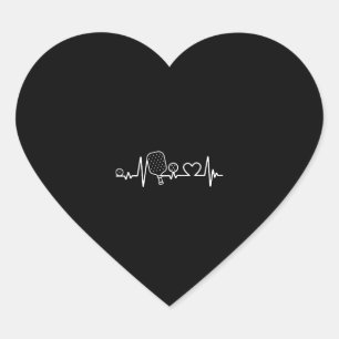 Pickleball Heartbeat Liefde voor het Spel Hart Sticker