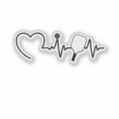 Pickleball Heartbeat - Pickleball Player Gift Sticker (Voorkant)