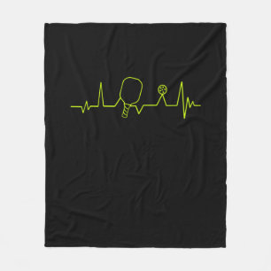 Pickleball Heartbeat T-shirt Fleece Deken