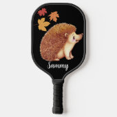 Pickleball Hedgehog voor kinderen met bewerkbare n Pickleball Paddle (Achterkant)