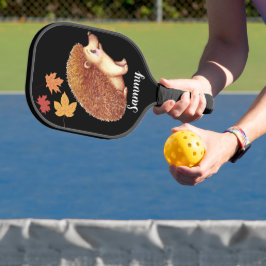 Pickleball Hedgehog voor kinderen met bewerkbare n Pickleball Paddle
