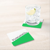 PICKLEBALL Helder Groen Wit Slant Kleurenblok Kartonnen Onderzetters (Insitu)