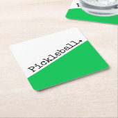 PICKLEBALL Helder Groen Wit Slant Kleurenblok Kartonnen Onderzetters (Schuin)