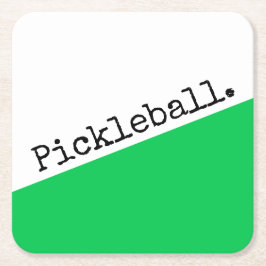 PICKLEBALL Helder Groen Wit Slant Kleurenblok Kartonnen Onderzetters