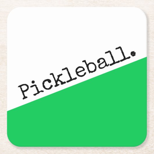 PICKLEBALL Helder Groen Wit Slant Kleurenblok Kartonnen Onderzetters (Voorkant)