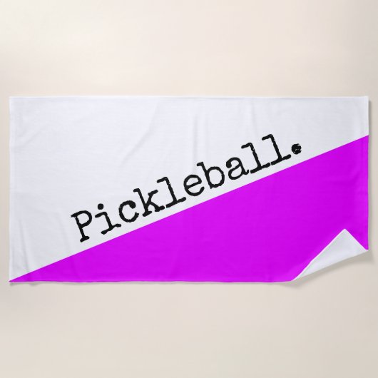 PICKLEBALL Helder Tropisch Roze Wit Kleurblok Strandlaken (Voorkant)