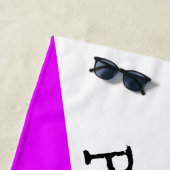 PICKLEBALL Helder Tropisch Roze Wit Kleurblok Strandlaken (In situ)