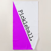 PICKLEBALL Helder Tropisch Roze Wit Kleurblok Strandlaken (Voorkant)